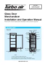 Preview for 1 page of Turbo Air TGM-22CRV Installation And Operation Manual