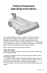 Preview for 1 page of Turbocat Turbine Powerhead Operating Instructions Manual