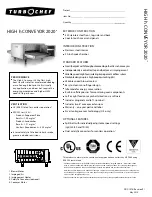 Preview for 2 page of TurboChef HHC-2020 Ventless Submittal Information