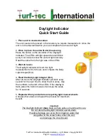 Preview for 2 page of Turf-Tec Light-DLI-W Quick Start Manual