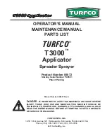 Preview for 1 page of TURFCO T3000 85872 Operator'S Manual