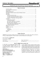 Preview for 2 page of TURFCO TurnAer-26 Operator'S Manual, Maintenance Manual, Parts List