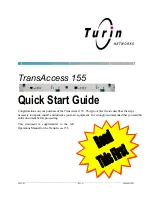 Turin Networks TransAccess 155 Quick Start Manual предпросмотр