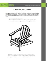 Preview for 1 page of Turtleplay Kids Adirondack Chair Kit Care Instructions