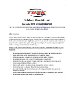 Tusk SubZero Polaris RZR Quick Start Manual preview