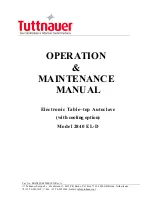 Tuttnauer 2840 EL-D Operation & Maintenance Manual предпросмотр