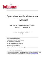 Tuttnauer 2840 ELV-D Operation And Maintenance Manual preview