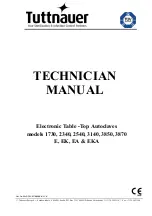 Tuttnauer 3850 ELVG-D Technician Manual preview