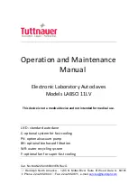 Предварительный просмотр 1 страницы Tuttnauer LabSci 11-V Operation And Maintenance Manual