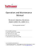 Предварительный просмотр 1 страницы Tuttnauer LABSCI 15 Operation And Maintenance Manual