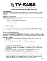 Preview for 1 page of TV Ears TV Ears Professional User Manual