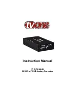 Preview for 1 page of TV One 1T-PC1280HD Instruction Manual