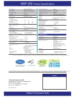 Предварительный просмотр 2 страницы TVS electronics MSP 255 Specifications