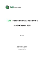 Preview for 1 page of TVU networks TR3700 Set Up And Operating Manual