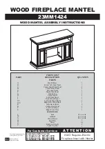 Preview for 2 page of Twin-Star International WOOD FIREPLACE MANTEL 23MM1424 Instruction Manual Enclosed