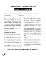 Preview for 24 page of TwinEagles TXBQ-26G-T Installation, Use & Care Manual