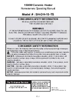 Preview for 2 page of TwinStar SH-DH-15-TS Operating Manual