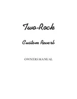 Two-Rock Custom Reverb Owner'S Manual preview