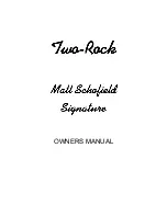 Preview for 1 page of Two-Rock Matt Schofield 50 Signature Owner'S Manual