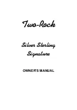 Preview for 1 page of Two-Rock Silver Sterling Signature Owner'S Manual