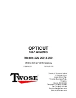 Предварительный просмотр 1 страницы Twose Opticut 220 Operator And Parts Manual