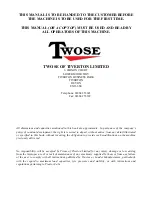 Preview for 7 page of Twose TE480 Operator'S Manual