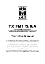 TX Techniques TX FM1 Technical Manual preview