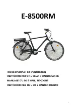 Preview for 1 page of TXED BIKE E-8500RM Instructions For Use And Maintenance Manual