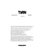 Preview for 1 page of TYAN B2094T15 Product Manual