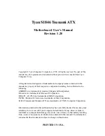 Preview for 1 page of TYAN S1846 Tsunami ATX User Manual