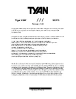 TYAN S2875 User Manual предпросмотр