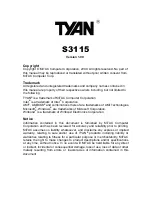 Предварительный просмотр 1 страницы TYAN S3115 User Manual