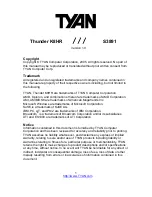 Предварительный просмотр 1 страницы TYAN S3891 Manual