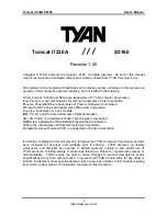 Предварительный просмотр 1 страницы TYAN S5160 User Manual