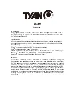 Предварительный просмотр 1 страницы TYAN S5510 User Manual