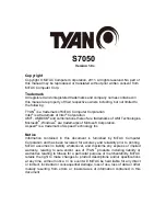 Предварительный просмотр 1 страницы TYAN S7050 User Manual