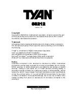 TYAN S8212 User Manual предпросмотр