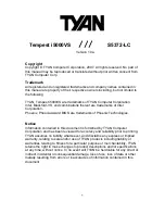 Предварительный просмотр 1 страницы TYAN Tempest i5000VS S5372-LC User Manual