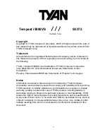 TYAN Tempest i5000VS S5372 User Manual предпросмотр