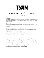 Предварительный просмотр 1 страницы TYAN Tempest i5100X User Manual