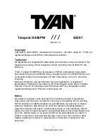 Предварительный просмотр 1 страницы TYAN Tempest i5400PW User Manual