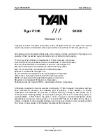 Предварительный просмотр 1 страницы TYAN TIGER I7320, D, R, RD User Manual