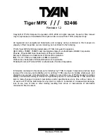 Предварительный просмотр 1 страницы TYAN TIGER MPX Manual