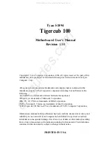 Preview for 1 page of TYAN Tigercub 100 S1894 User Manual