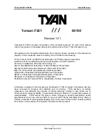 Предварительный просмотр 1 страницы TYAN Tomcat i7221 S5150 User Manual