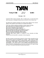 TYAN TRINITY KT400 Manual предпросмотр