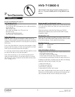 Preview for 1 page of Tyco Electronics Raychem HVS-T-1580E-S Series Manual