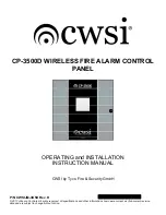 Tyco Fire Product CWSI CP-3500D Instruction Manual preview