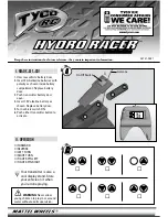 Tyco R/C HYDRO RACER Instruction Manual предпросмотр