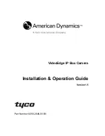 Tyco American Dynamics VideoEdge IP Box Camera Installation & Operation Manual preview